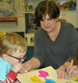 Mrs. Lepore, teacher for younger fours classroom at Sunshine Nursery School.